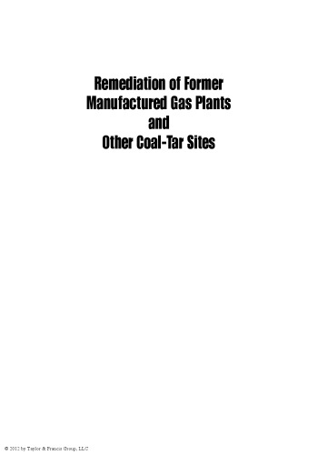 Remediation of former Manufactured Gas Plants and Other Coal-Tar Sites  