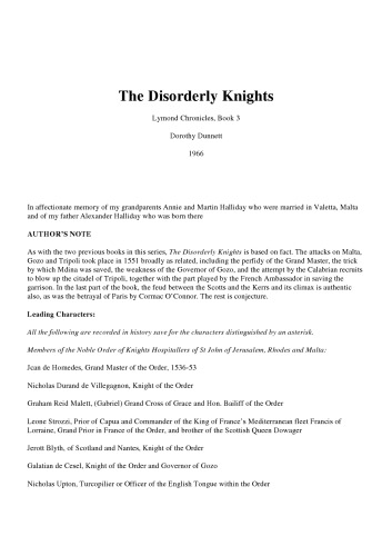 The Disorderly Knights: Third in the legendary Lymond Chronicles