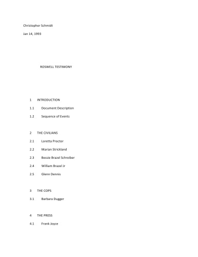 Roswell Testimony  