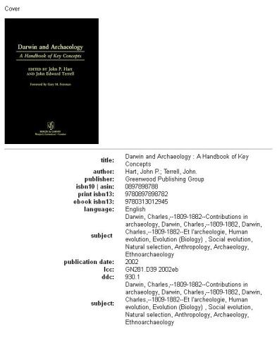 Darwin and archaeology: a handbook of key concepts