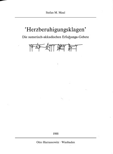 Herzberuhigungsklagen, die sumerisch-akkadischen Eršaḫunga-Gebete
