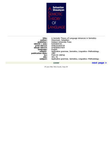 A Semiotic Theory of Language  