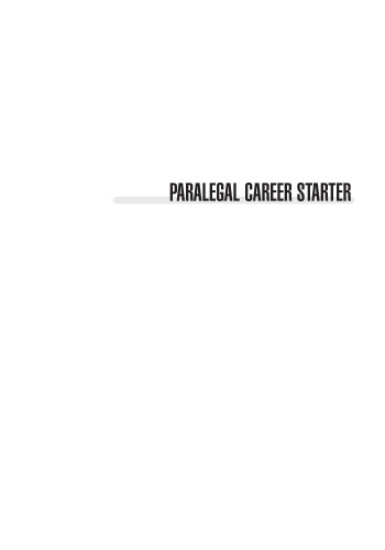 Paralegal Career Starter (3rd Edition)