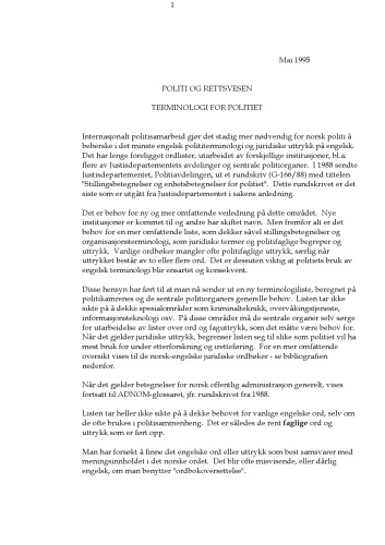 Politi og rettsvesen - Terminologi for politiet  