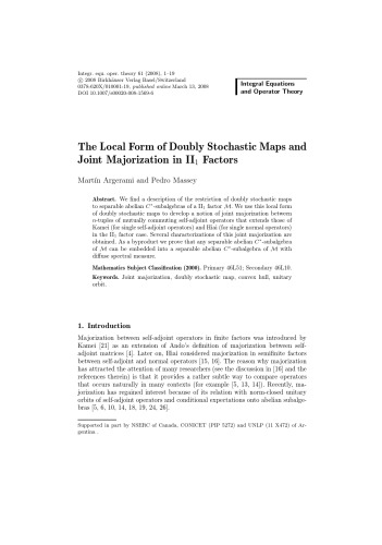 Integral Equations and Operator Theory - Volume 61  