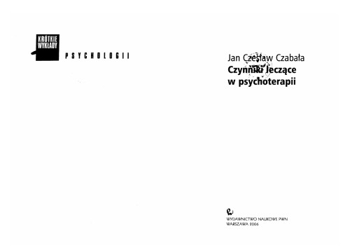 Czynniki leczące w psychoterapii