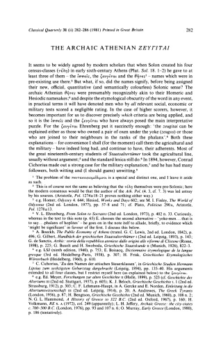 The Archaic Athenian ΖΕΥΓΙΤΑΙ  