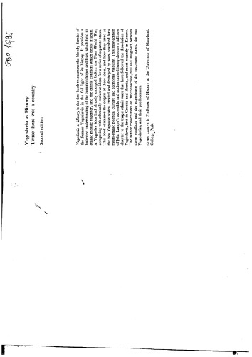 Yugoslavia as History: Twice there was a Country