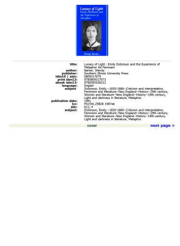 Lunacy of Light: Emily Dickinson and the Experience of Metaphor (Ad Feminam)