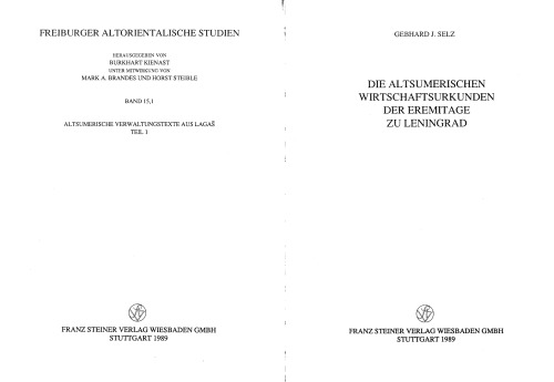 Die altsumerischen Wirtschaftsurkunden der Eremitage zu Leningrad
