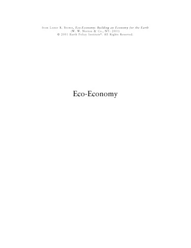 Eco-Economy - Building an Economy for the Earth  