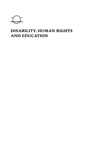 Disability, human rights and education: cross-cultural perspectives