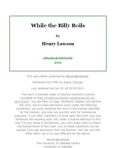 While the Billy Boils  