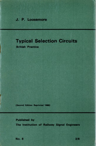 IRSE Green Book No.8 Typical Selection Circuits (British Practice) 1968  