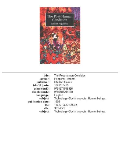 The post-human condition