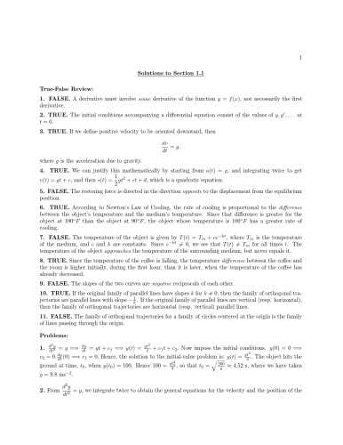 Differential Equations and Linear Algebra Stephen W. Goode and Scott A. Annin SOLN MANUAL  