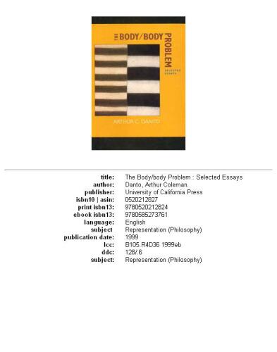 The body body problem: selected essays