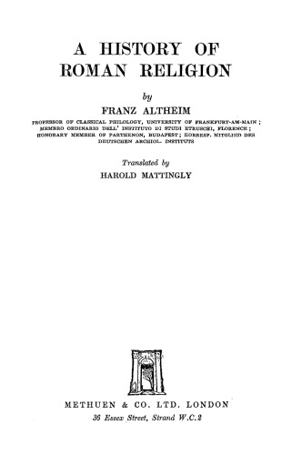 A History of Roman religion  