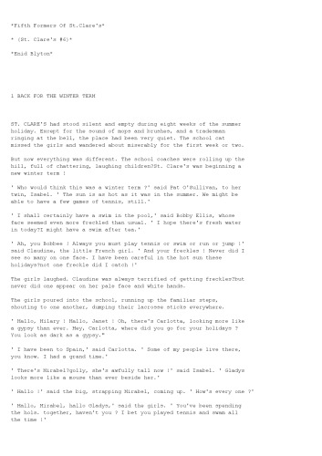 *Fifth Formers Of St. Clare's*