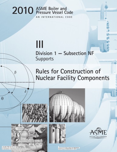 ASME BPVC 2010 - Section III, Division 1, Subsection NF: Supports  