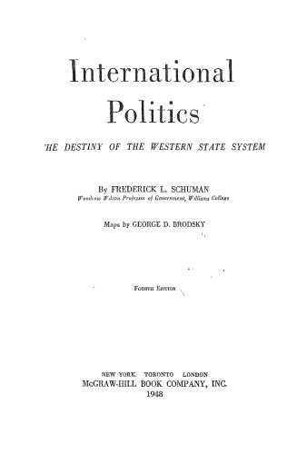International politics: the destiny of the western state system  