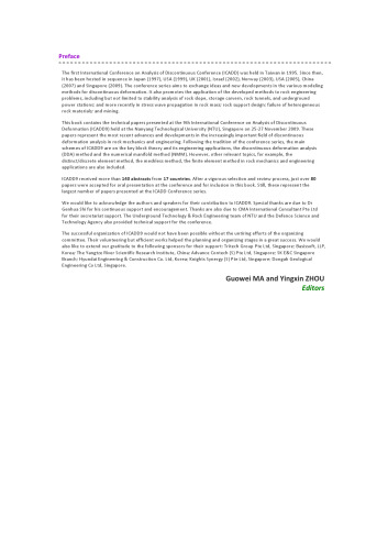 Analysis of Discontinuous Deformation New Developments and Applications