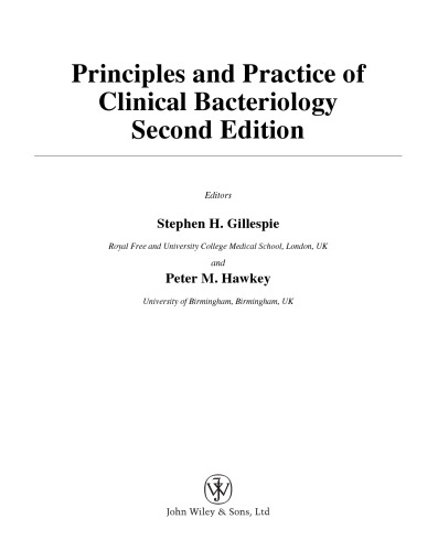 Principles and Practice of Clinical Bacteriology