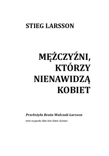 Mężczyźni, Którzy Nienawidzą Kobiet