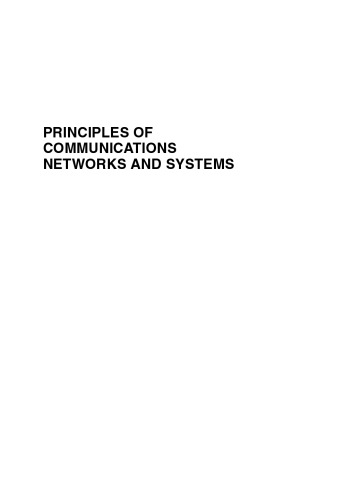 Principles of Communications Networks and Systems