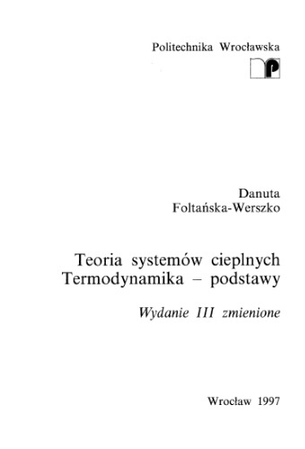 Teoria systemów cieplnych. Termodynamika - podstawy  