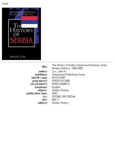 The History of Serbia