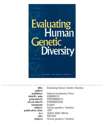 Evaluating human genetic diversity  