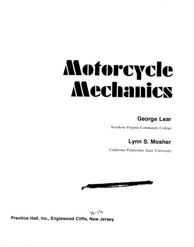 Motorcycle mechanics