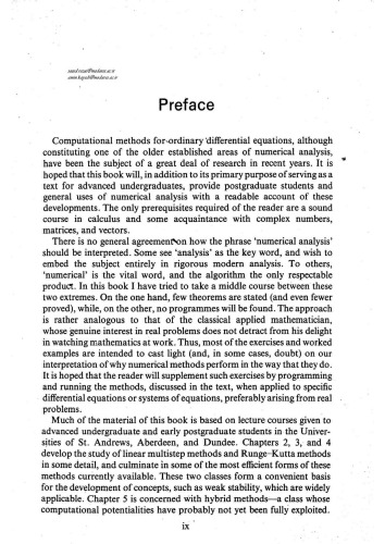 Computational Methods in Ordinary Differential Equations (Introductory mathematics for scientists & engineers)  