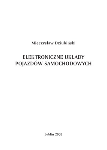 Elektroniczne układy pojazdów samochodowych
