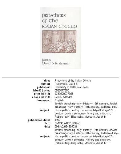 Preachers of the Italian ghetto