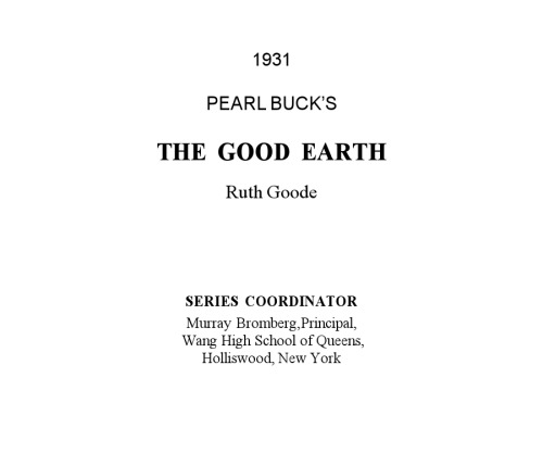 Pearl Buck’s The Good Earth
