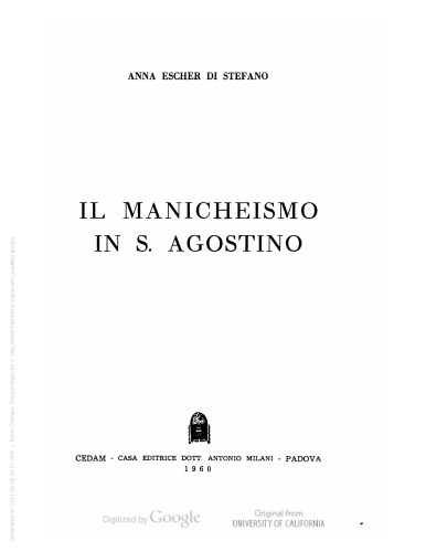 Il manicheismo in S. Agostino  
