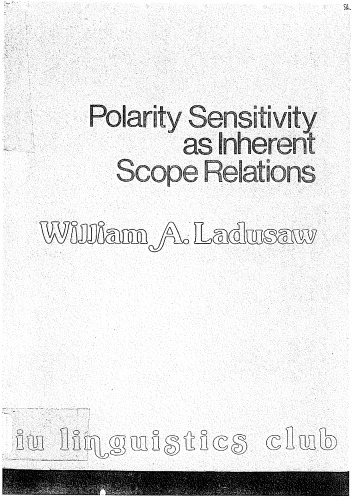 Polarity Sensitivity as Inherent Scope Relations