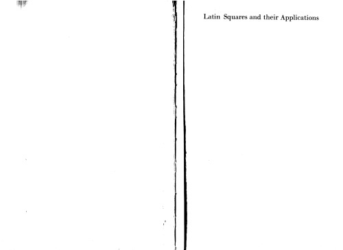 Latin Squares and Their Applications  