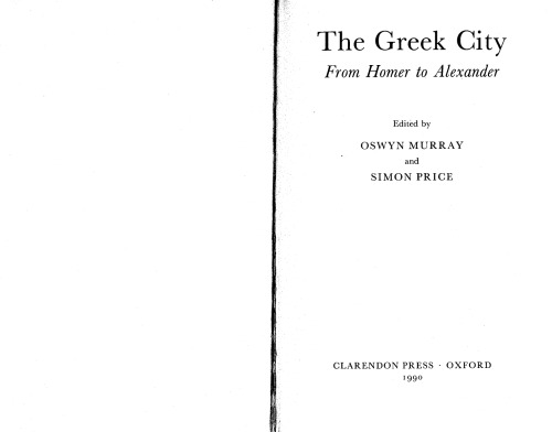 The Greek City: From Homer to Alexander