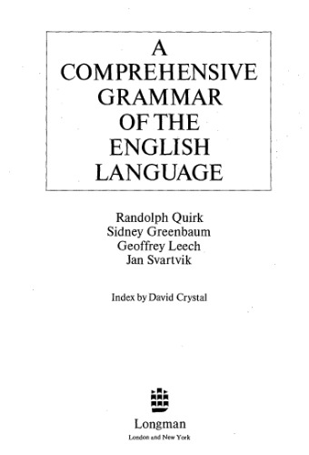 A Comprehensive Grammar of the English Language  