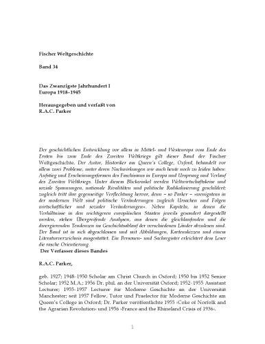 Fischer Weltgeschichte, Bd.34, Das Zwanzigste Jahrhundert I