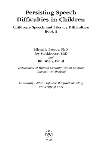 Persisting speech difficulties in children
