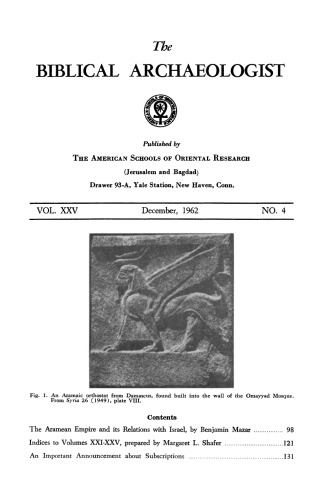 [Magazine] The Biblical Archaeologist. Vol. 25. No 4