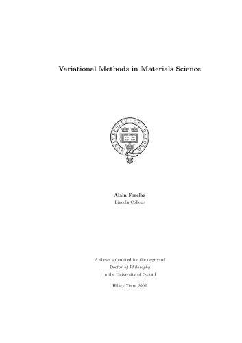 Variational Methods in Materials Science