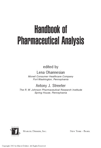 Handbook of Pharmaceutical Analysis 