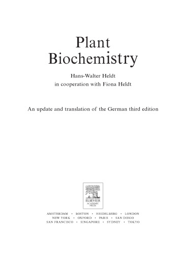 Plant Biochemistry, Third Edition