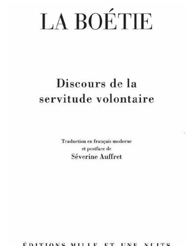 Discours de la servitude volontaire