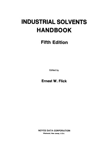 Industrial Solvents Handbook